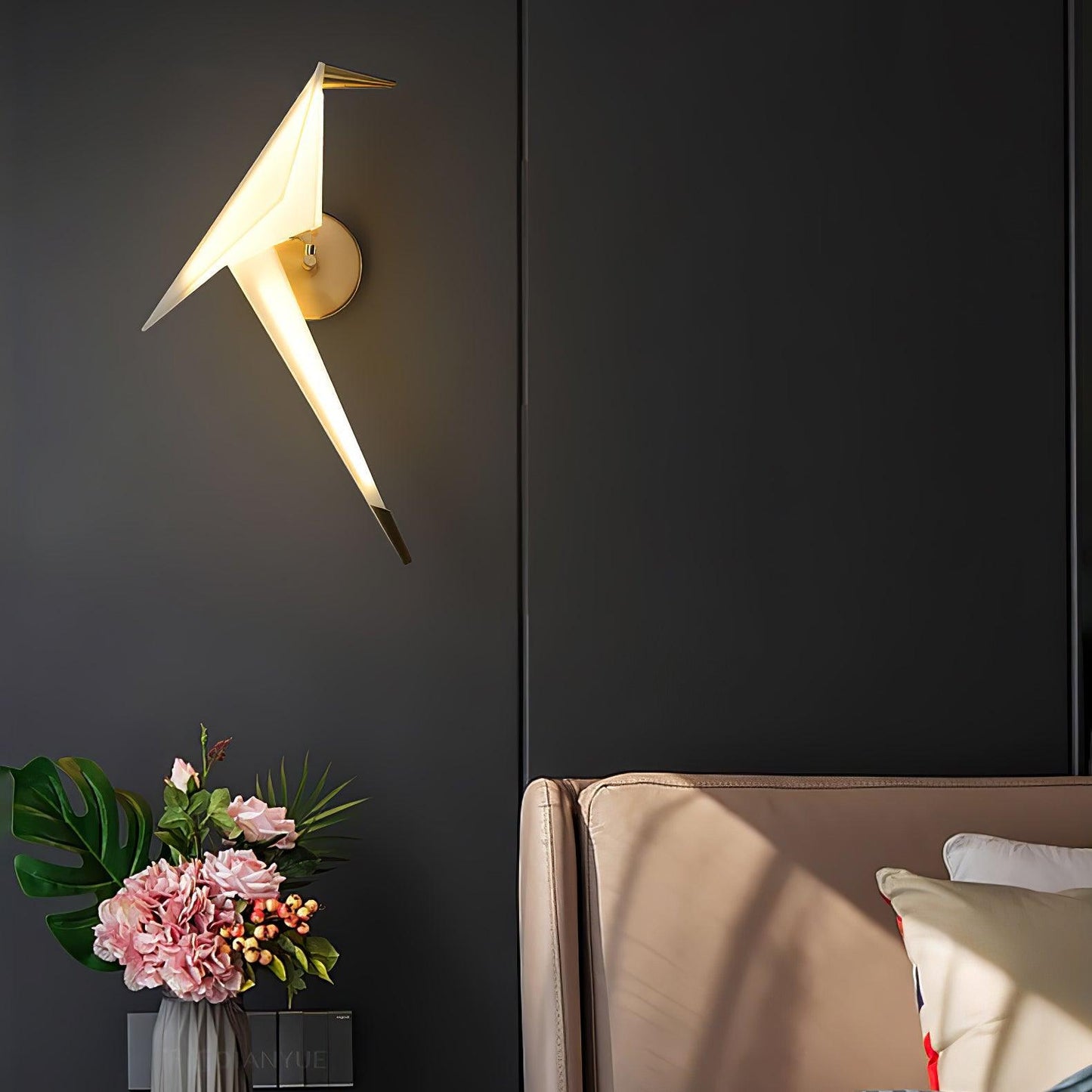 Avian Serenity Plug-In Wall Lamp with Adjustable LED Light