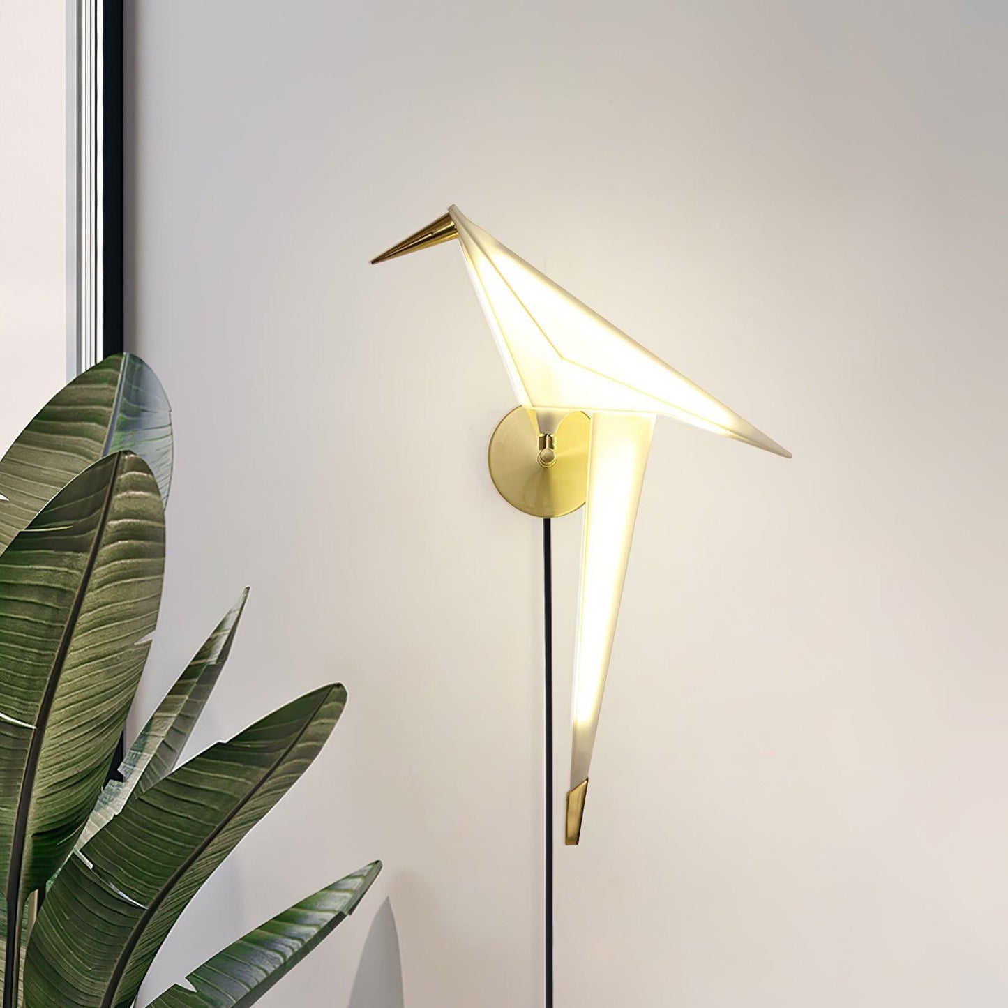 Avian Serenity Plug-In Wall Lamp with Adjustable LED Light