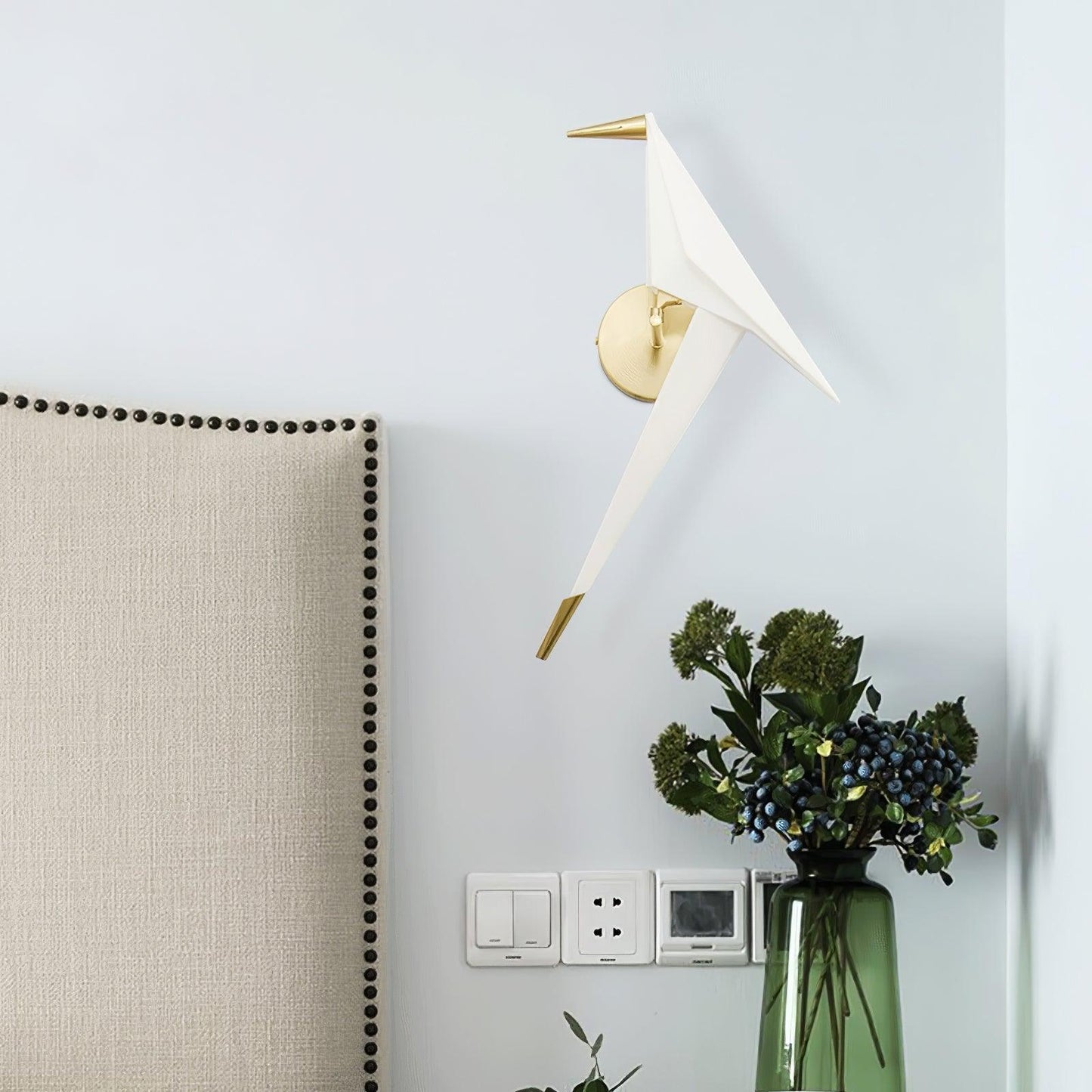 Avian Serenity Plug-In Wall Lamp with Adjustable LED Light