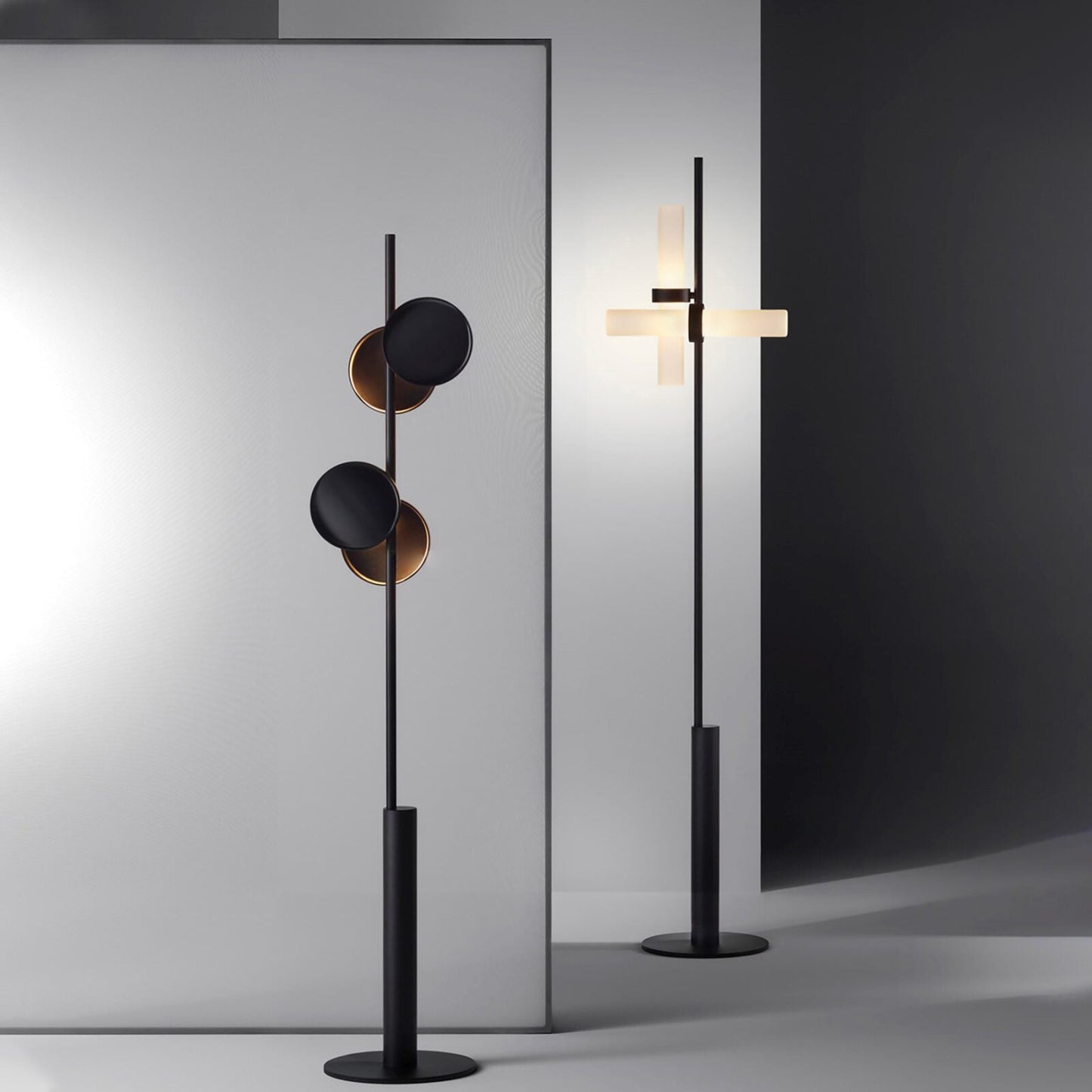 Axis Modular Floor Lamp with LED Dimming Functionality