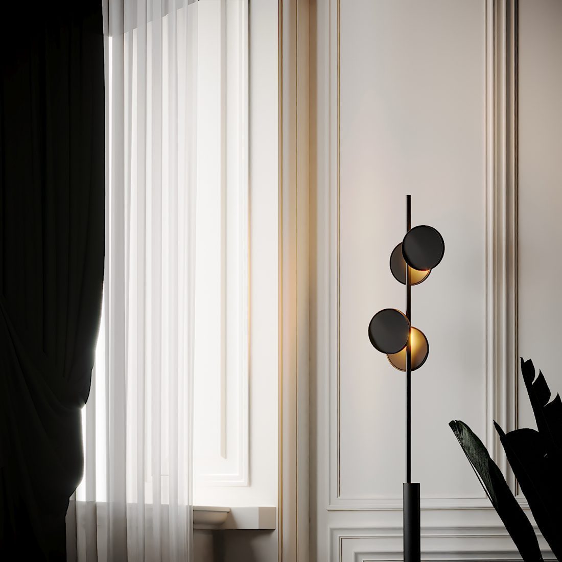 Axis Modular Floor Lamp with LED Dimming Functionality