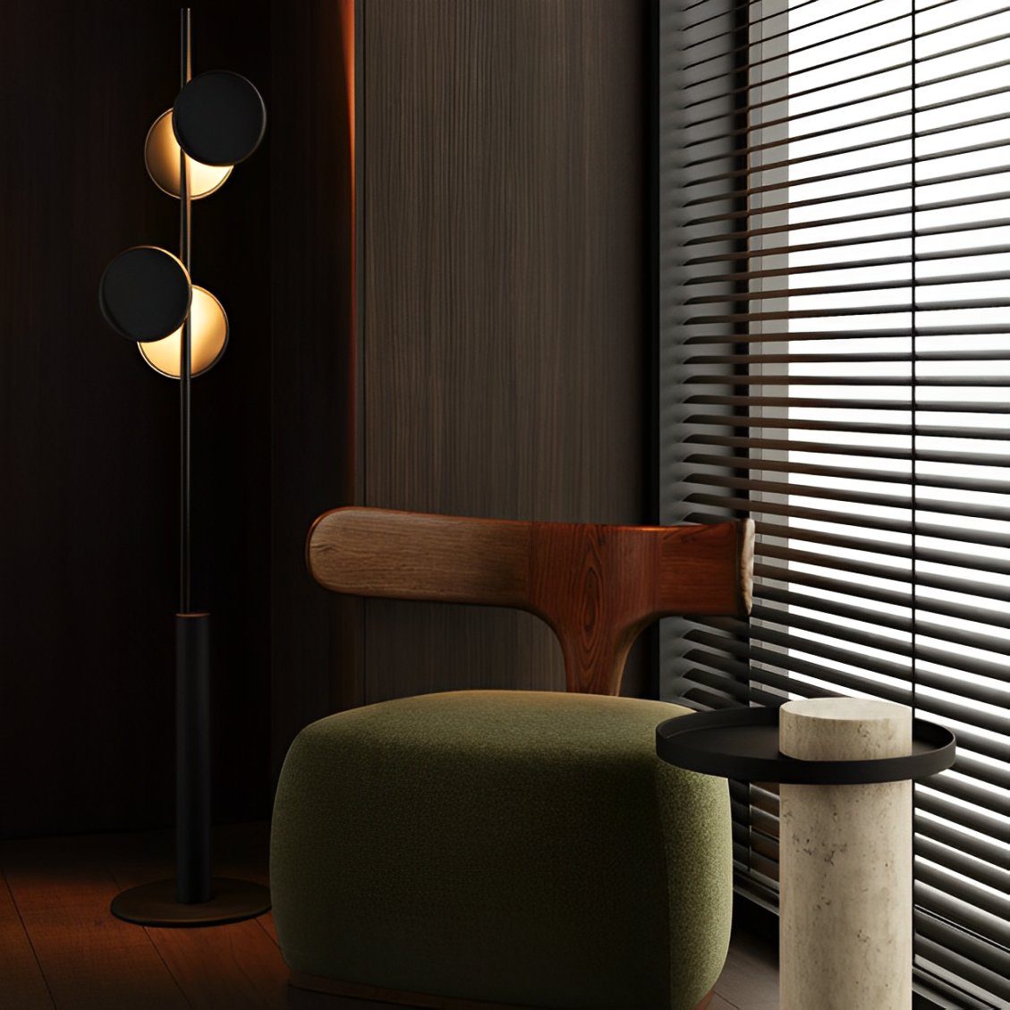 Axis Modular Floor Lamp with LED Dimming Functionality