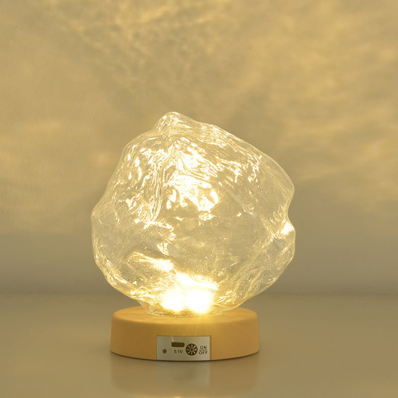 Modern Art Deco Trapezoidal Plastic Glass LED Table Lamp
