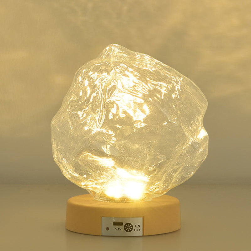 Modern Art Deco Trapezoidal Plastic Glass LED Table Lamp