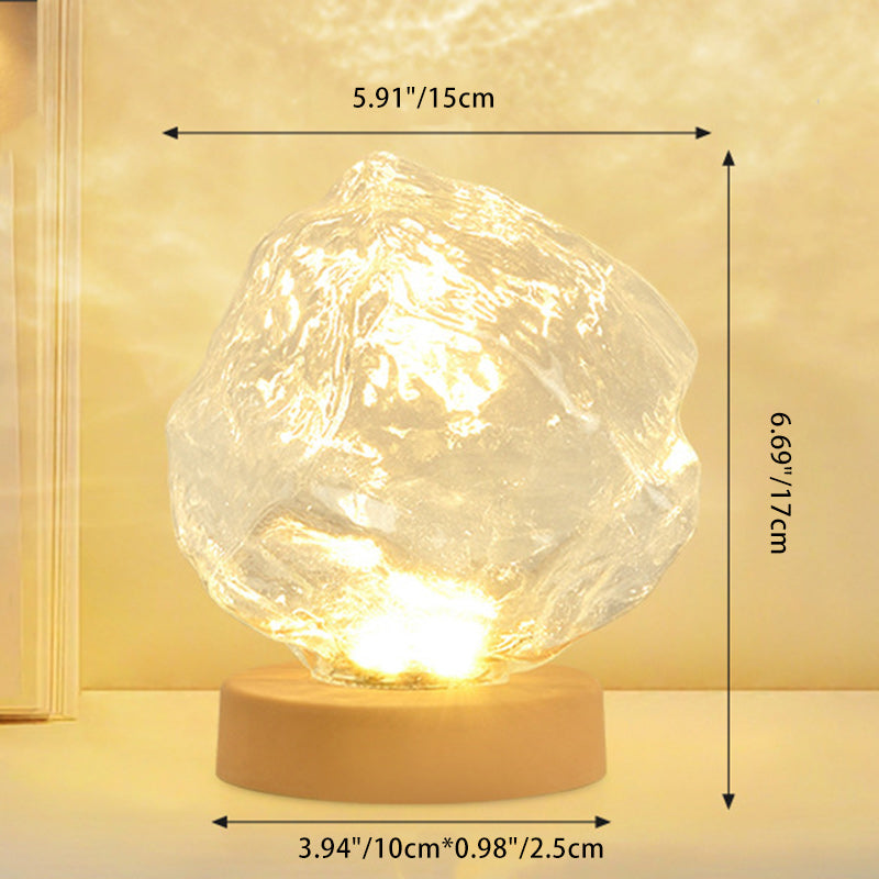 Modern Art Deco Trapezoidal Plastic Glass LED Table Lamp