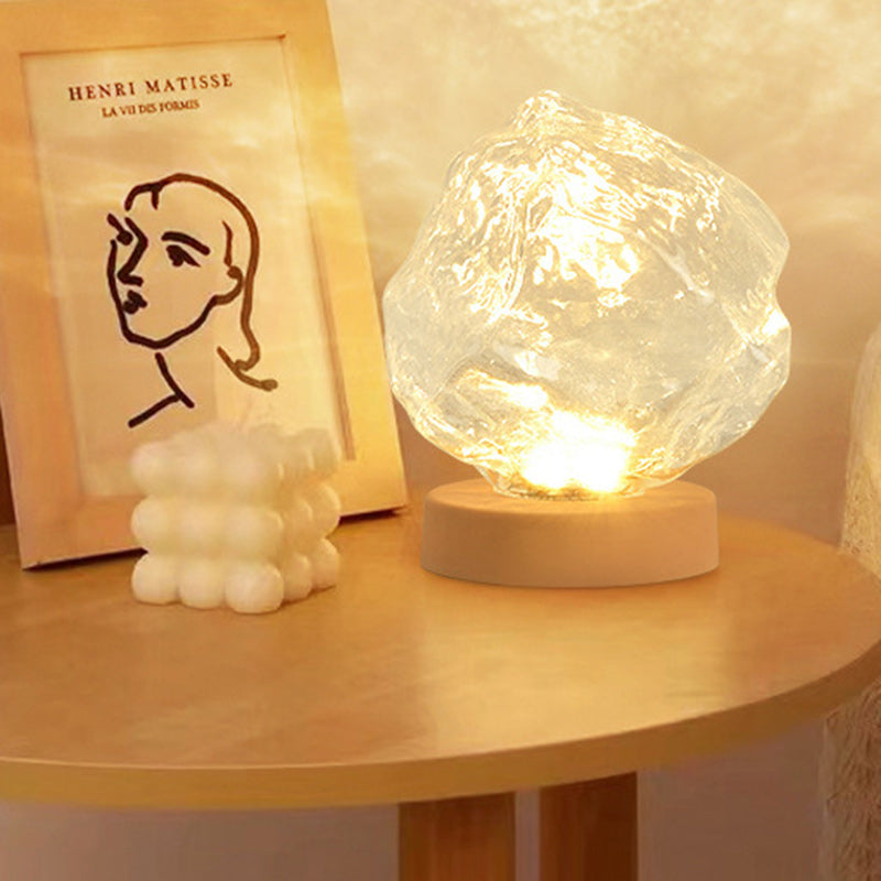 Modern Art Deco Trapezoidal Plastic Glass LED Table Lamp