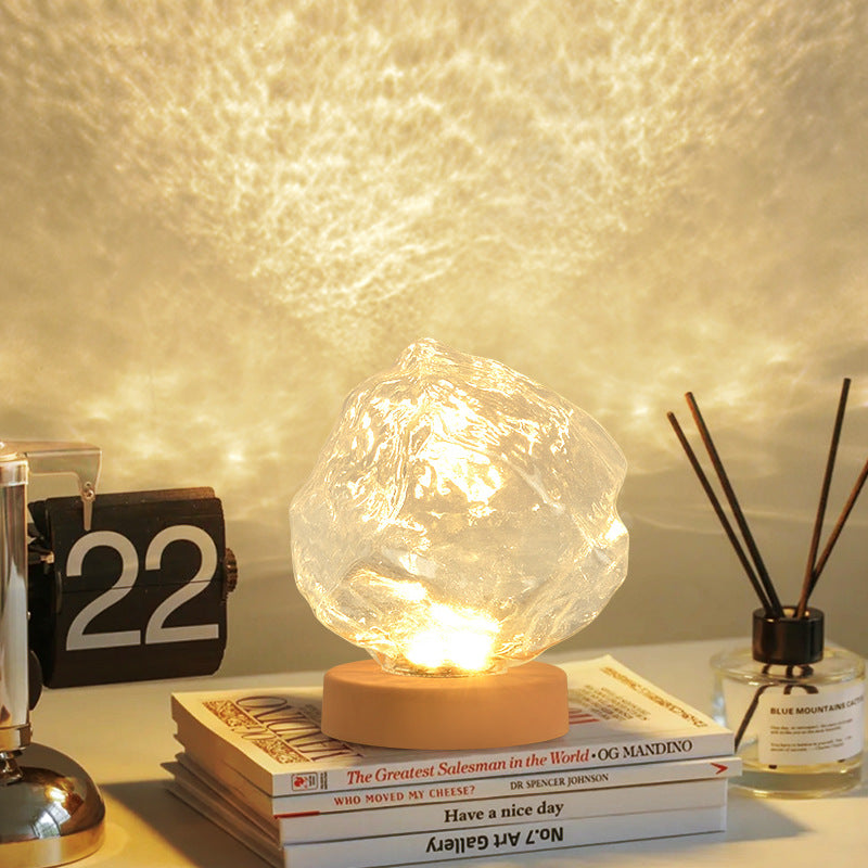 Modern Art Deco Trapezoidal Plastic Glass LED Table Lamp