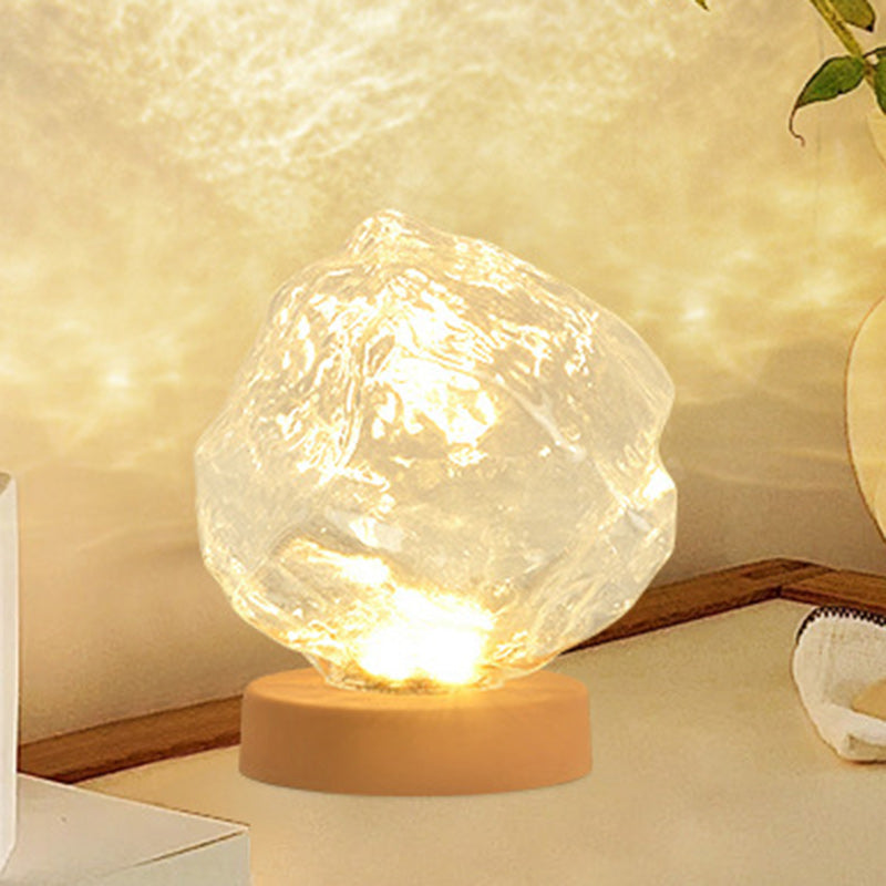 Modern Art Deco Trapezoidal Plastic Glass LED Table Lamp