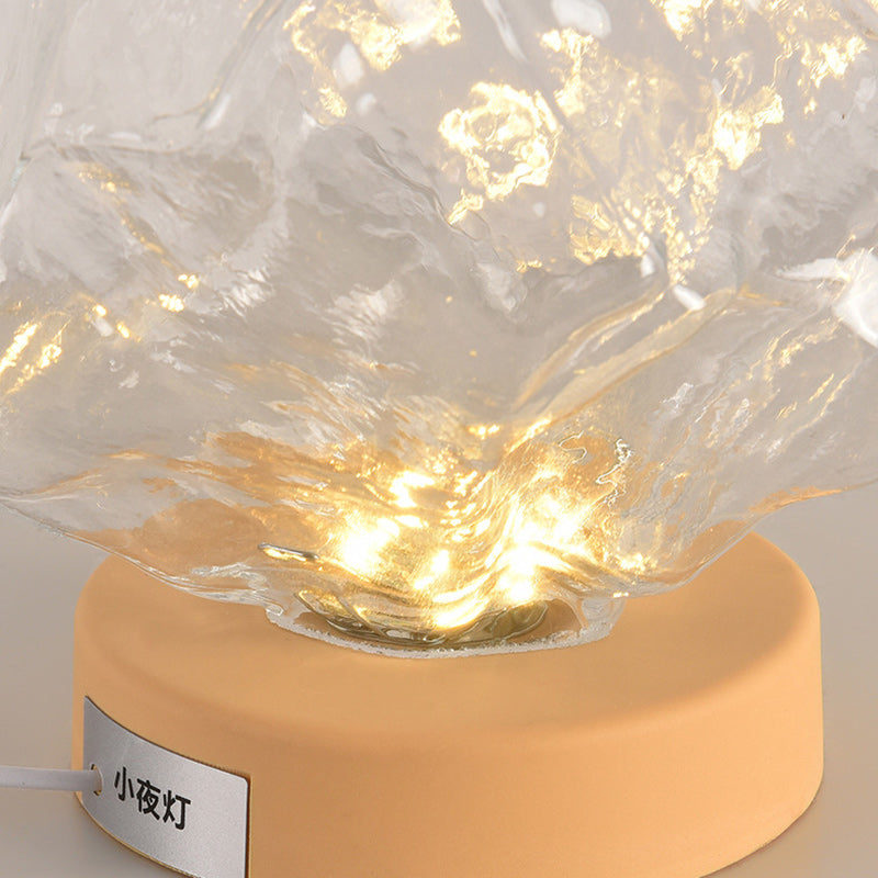 Modern Art Deco Trapezoidal Plastic Glass LED Table Lamp