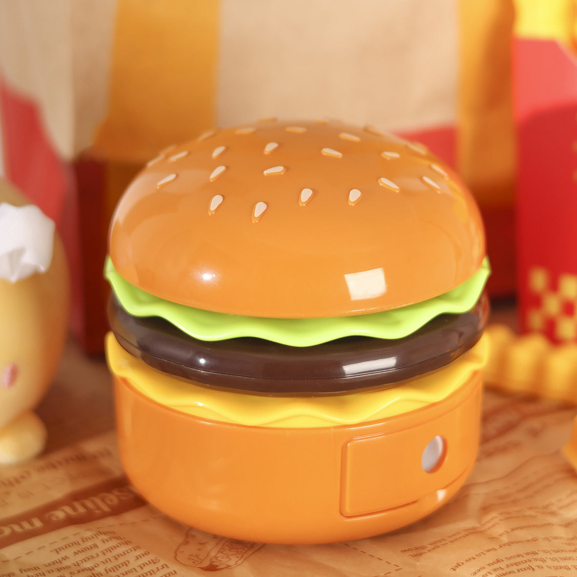 Contemporary Creative Hamburger LED Table Lamp for Bedroom