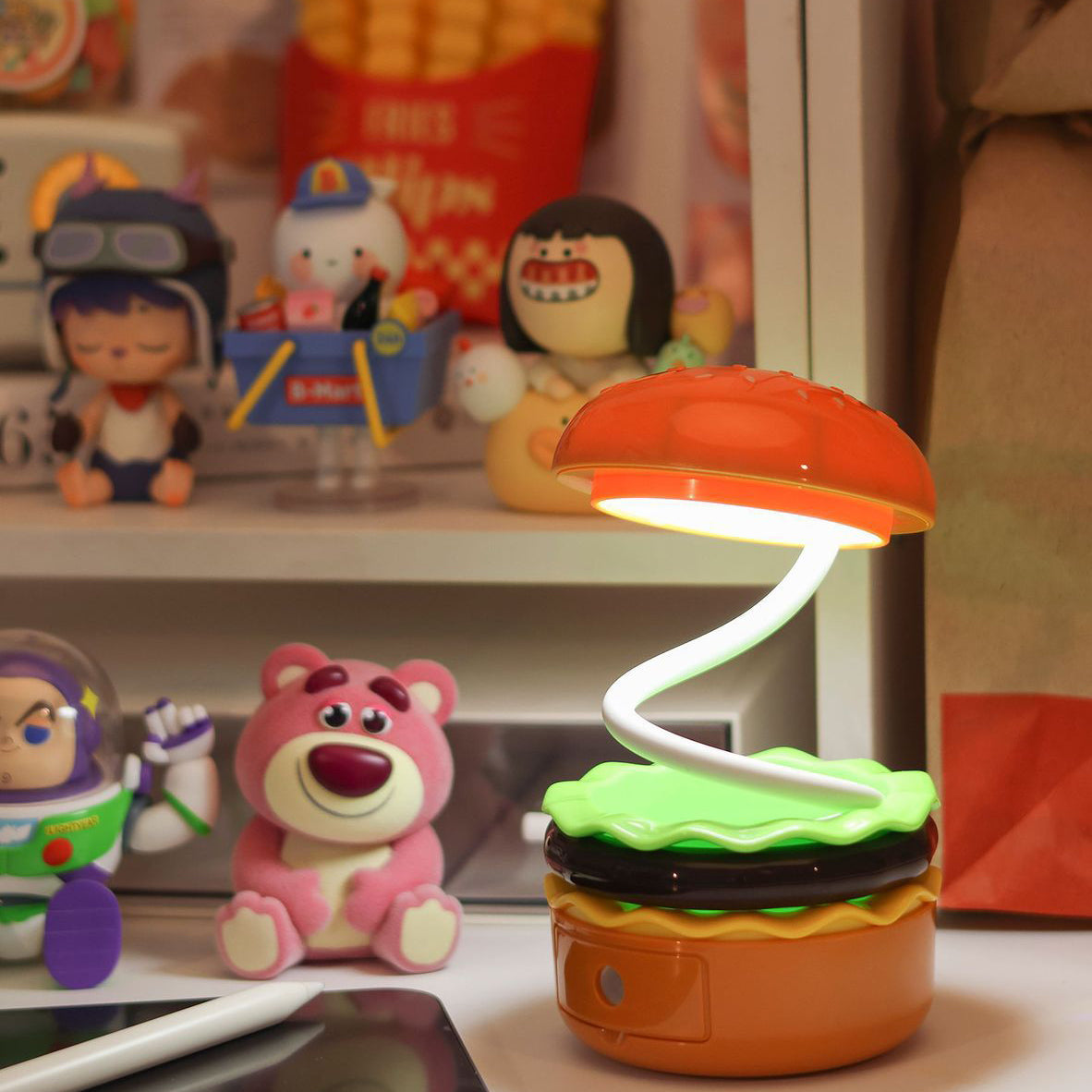 Contemporary Creative Hamburger LED Table Lamp for Bedroom