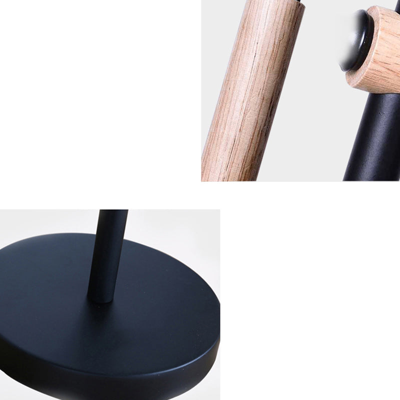 Modern Minimalist Long Cylinder Wood Iron 1-Lamp Table Lamp