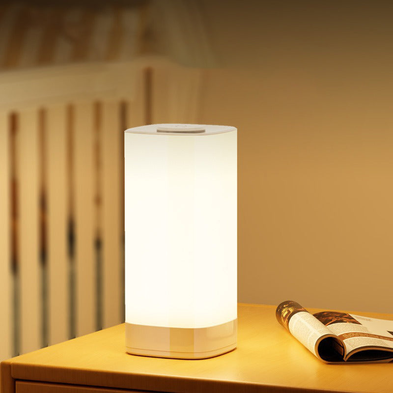 Modern Minimalist Rectangular ABS PC LED Table Lamp for Bedroom