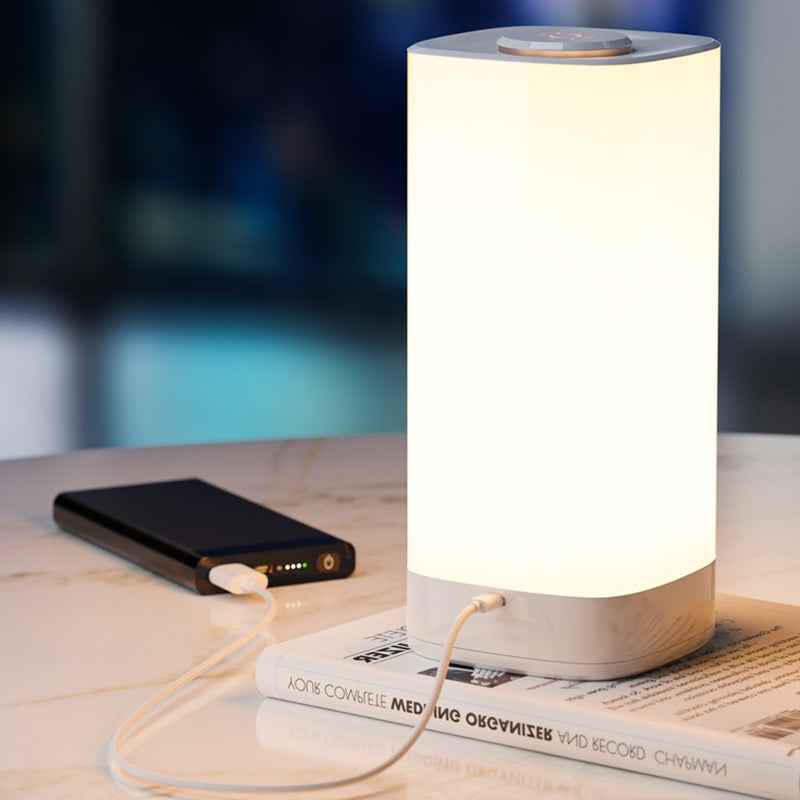 Modern Minimalist Rectangular ABS PC LED Table Lamp for Bedroom