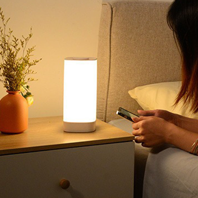 Modern Minimalist Rectangular ABS PC LED Table Lamp for Bedroom