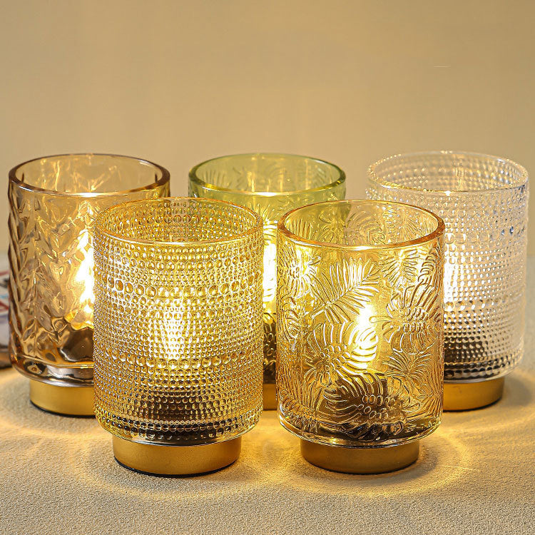 Modern Art Deco Cylinder Point Leaf Glass LED Table Lamp for Bedroom