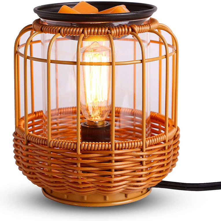 Traditional Chinese Rattan Iron 1-Light Table Lamp Living Room
