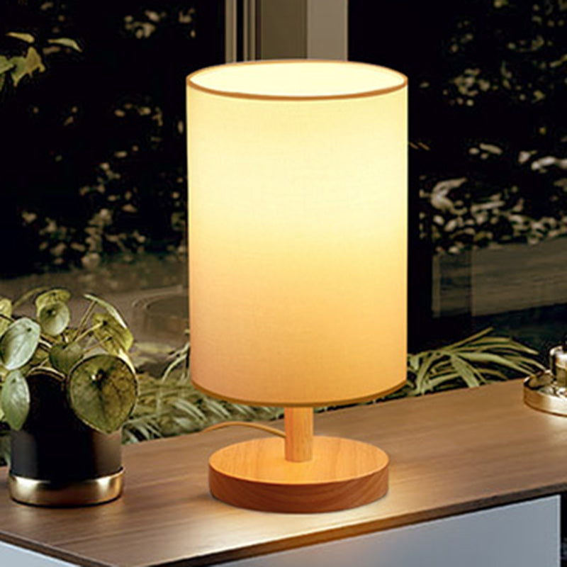 Traditional Japanese Cylinder Fabric 1-Light Table Lamp