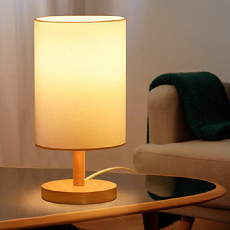 Traditional Japanese Cylinder Fabric 1-Light Table Lamp