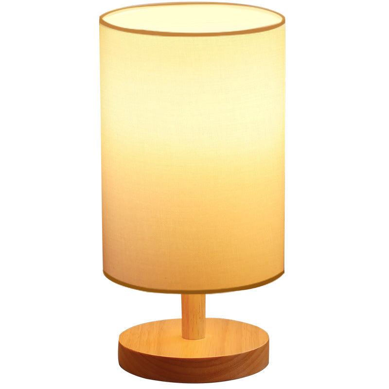 Traditional Japanese Cylinder Fabric 1-Light Table Lamp
