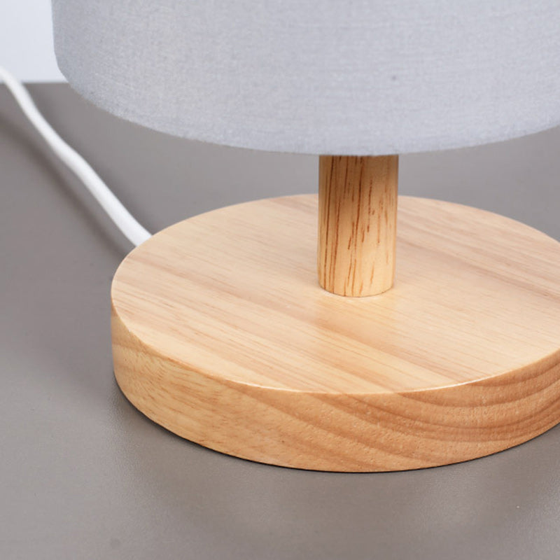 Traditional Japanese Cylinder Fabric 1-Light Table Lamp