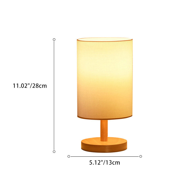 Traditional Japanese Cylinder Fabric 1-Light Table Lamp