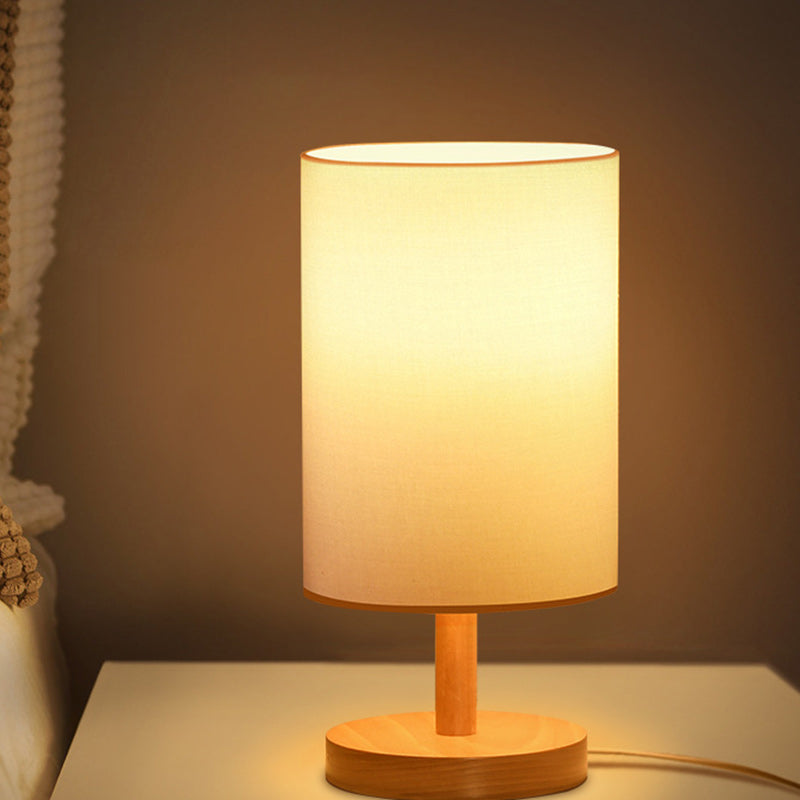 Traditional Japanese Cylinder Fabric 1-Light Table Lamp