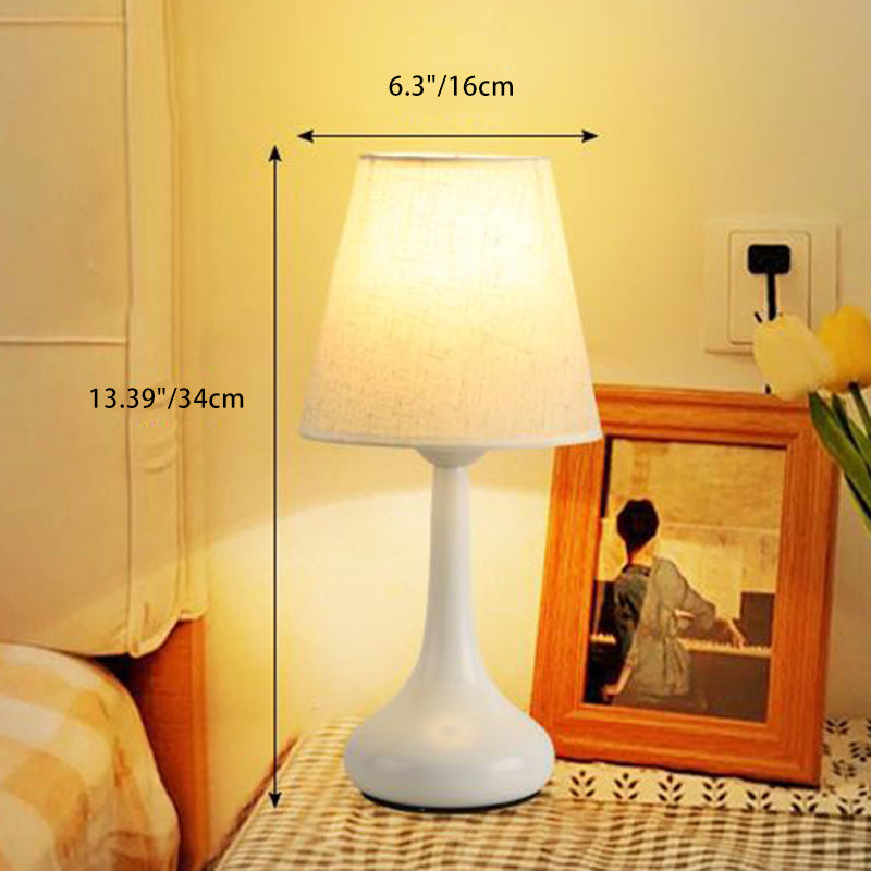 Contemporary Nordic Drum Iron Fabric 1-Light Table Lamp