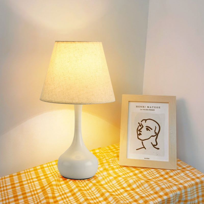 Contemporary Nordic Drum Iron Fabric 1-Light Table Lamp