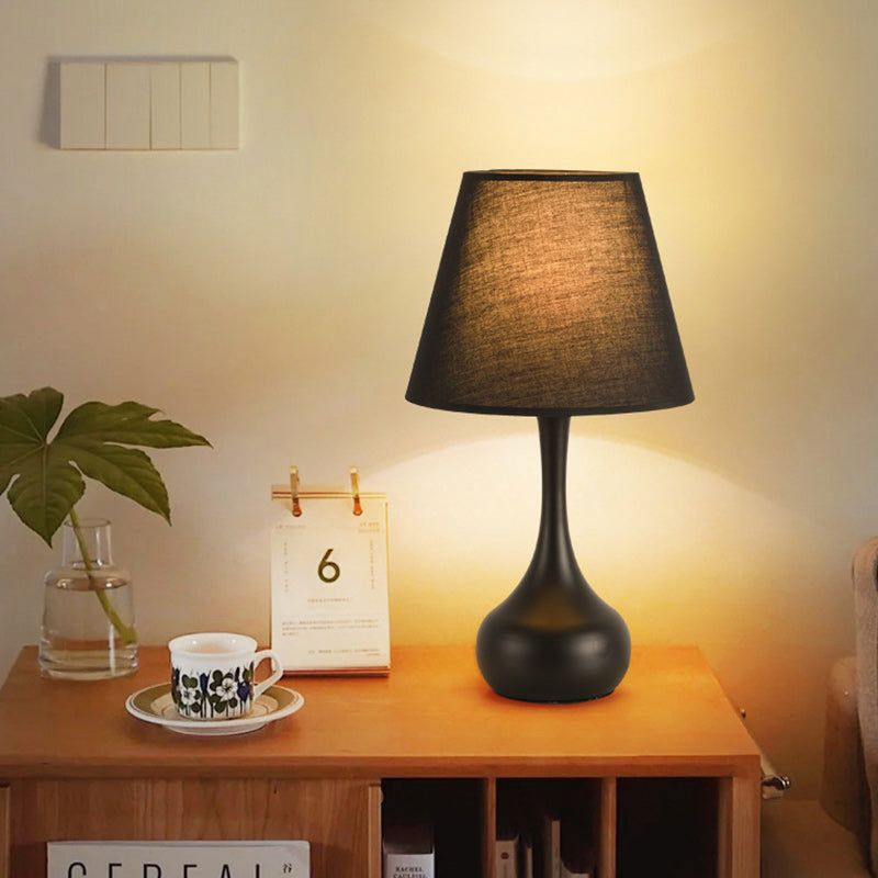 Contemporary Nordic Drum Iron Fabric 1-Light Table Lamp