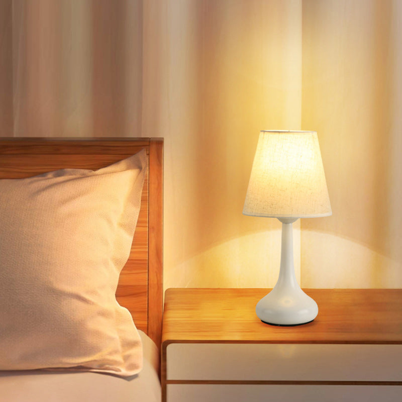Contemporary Nordic Drum Iron Fabric 1-Light Table Lamp