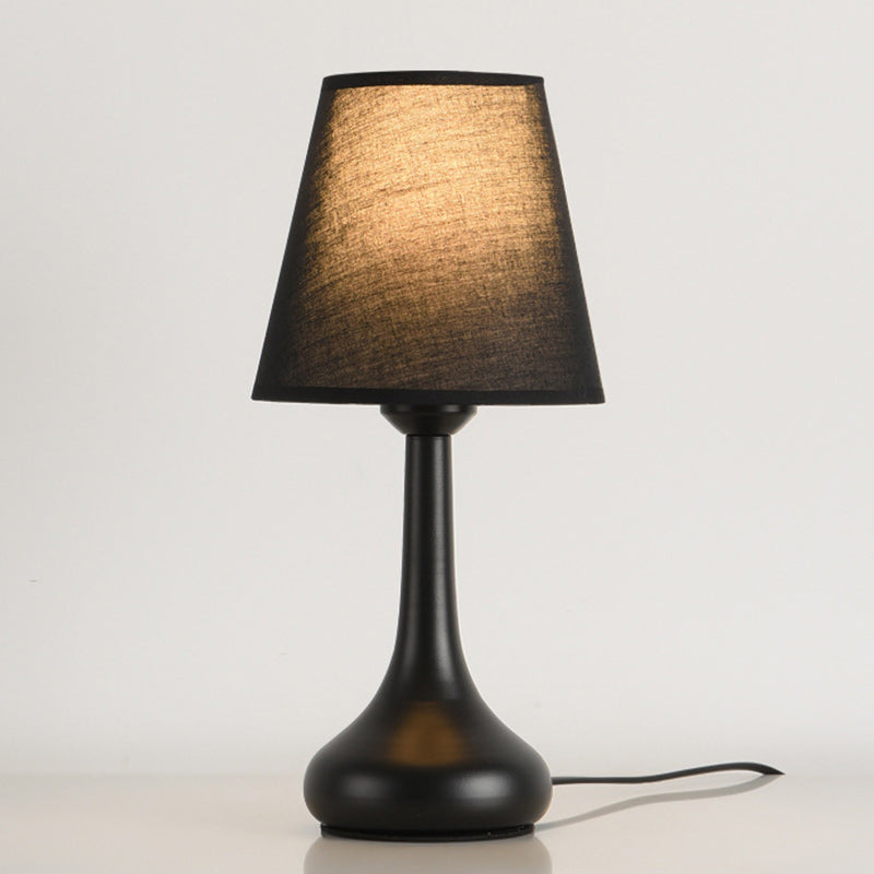 Contemporary Nordic Drum Iron Fabric 1-Light Table Lamp