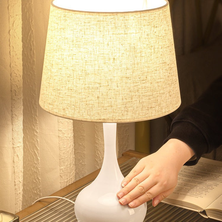 Contemporary Nordic Drum Iron Fabric 1-Light Table Lamp