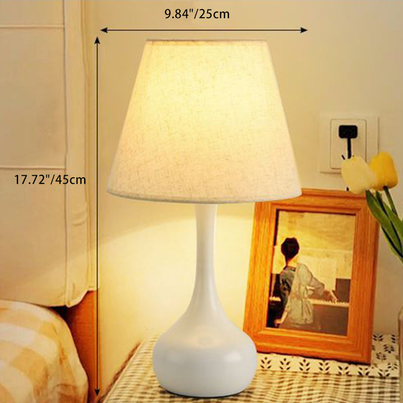 Contemporary Nordic Drum Iron Fabric 1-Light Table Lamp