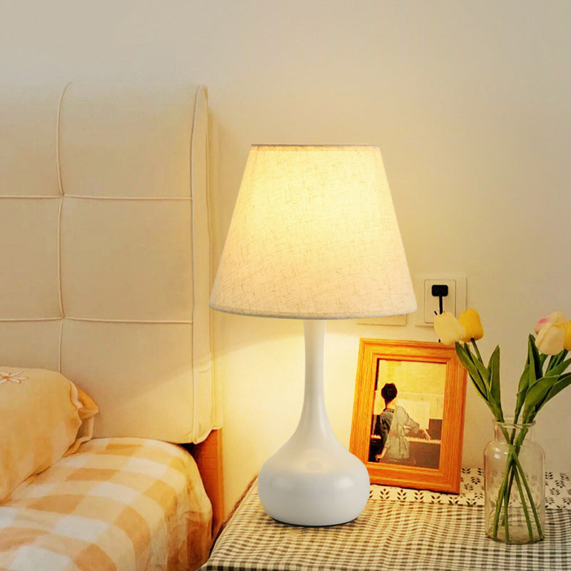 Contemporary Nordic Drum Iron Fabric 1-Light Table Lamp