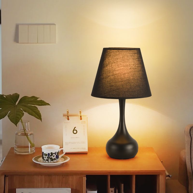 Contemporary Nordic Drum Iron Fabric 1-Light Table Lamp