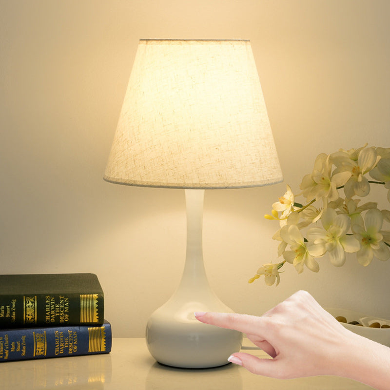 Contemporary Nordic Drum Iron Fabric 1-Light Table Lamp