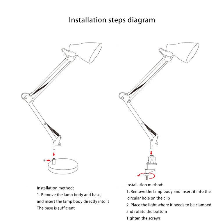 Modern Minimalist Foldable Round Base Iron 1-Light Desk Lamp