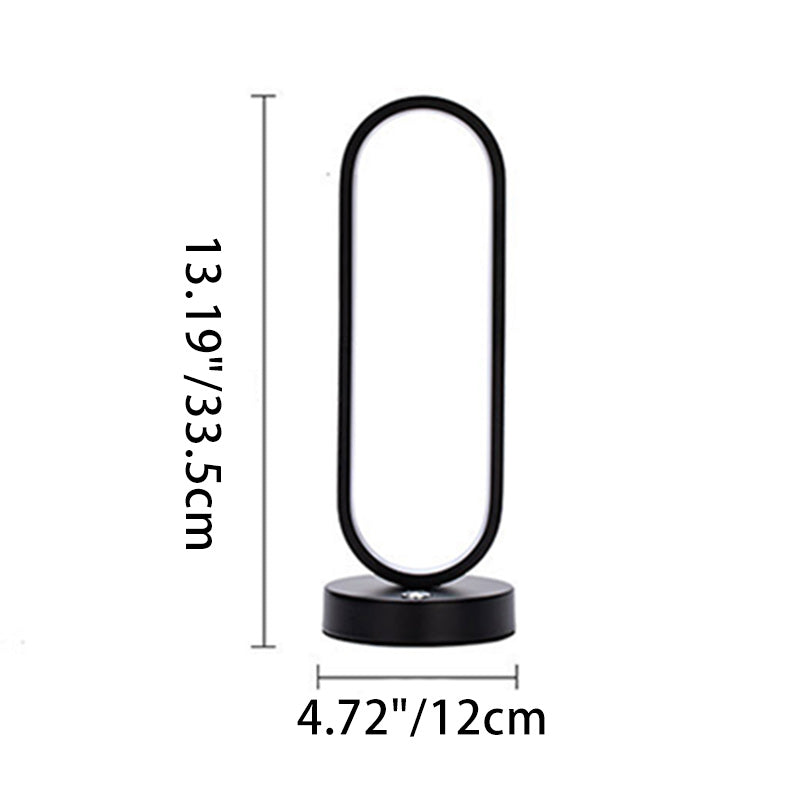 Modern Minimalist LED Table Lamp - Elliptical Design, Black