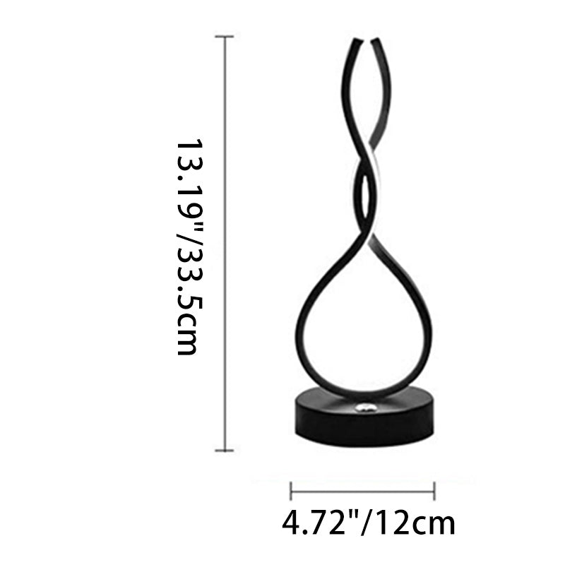 Modern Minimalist LED Table Lamp - Elliptical Design, Black