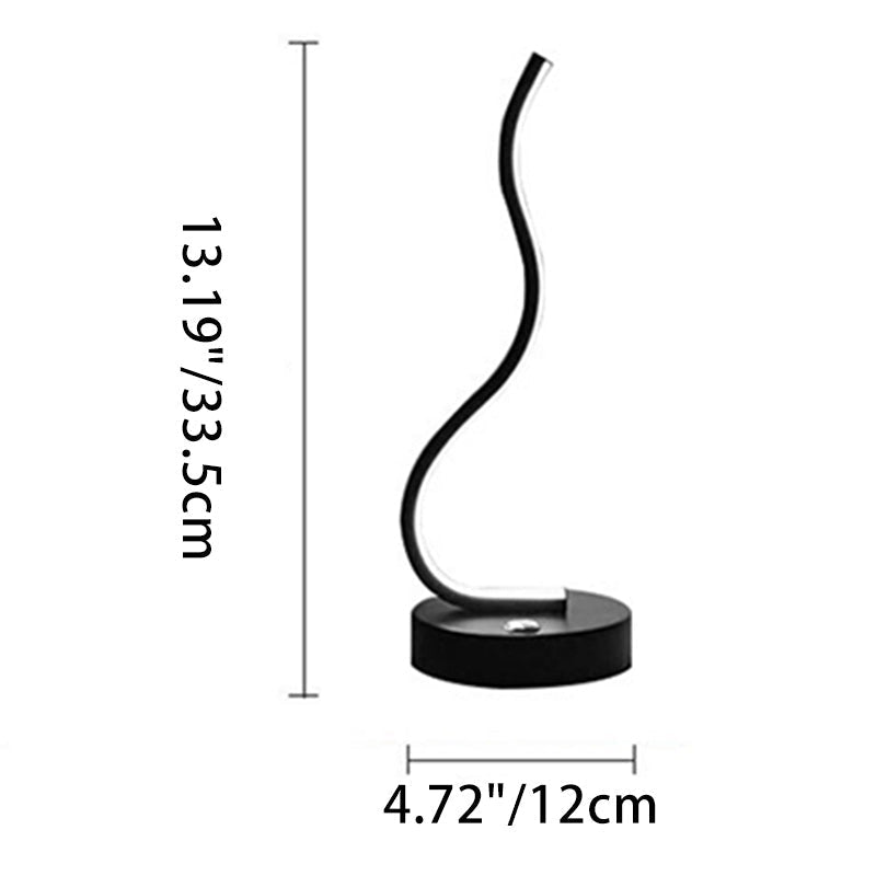 Modern Minimalist LED Table Lamp - Elliptical Design, Black