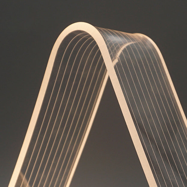 Contemporary Creative Rechargeable Wooden Rectangle Base Triangle Acrylic USB LED Table Lamp Night Light for Bedside