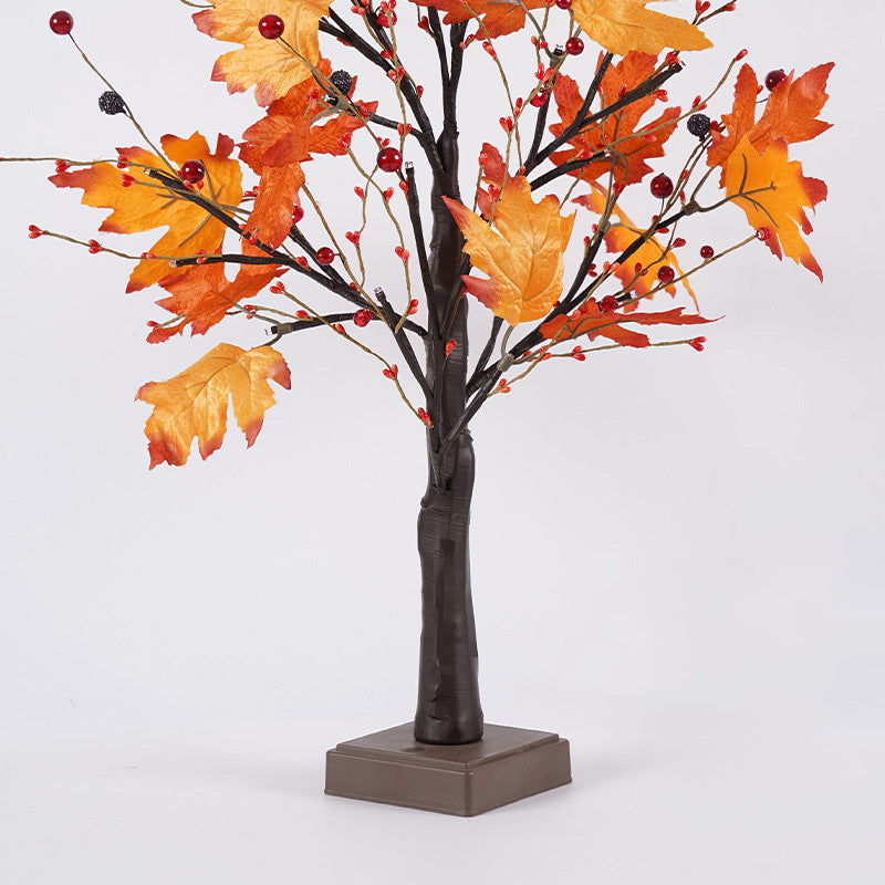 Contemporary Scandinavian Tree Maple Leaf LED Table Lamp for Bedroom