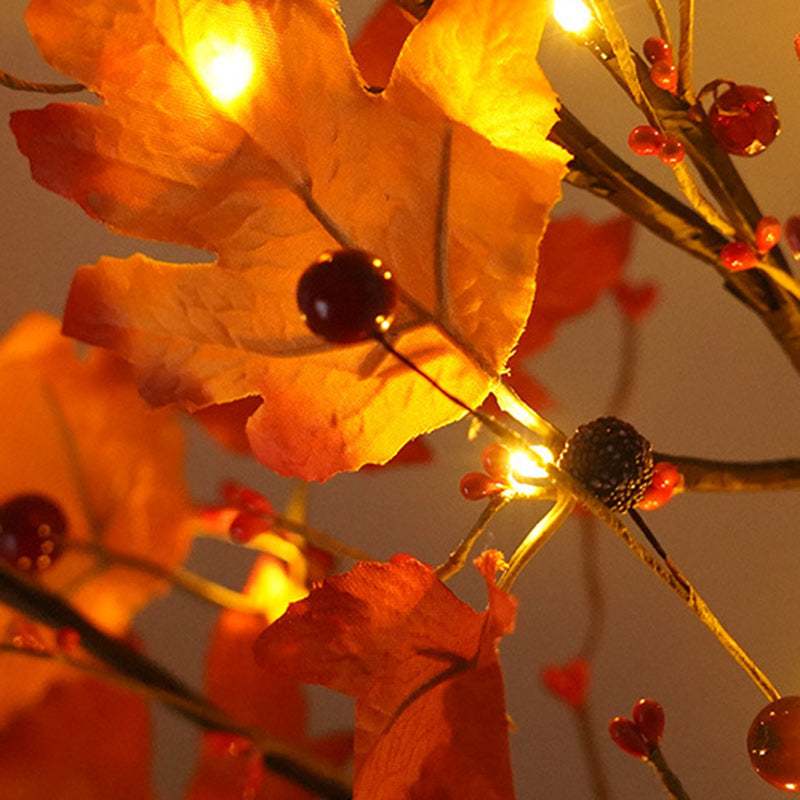 Contemporary Scandinavian Tree Maple Leaf LED Table Lamp for Bedroom