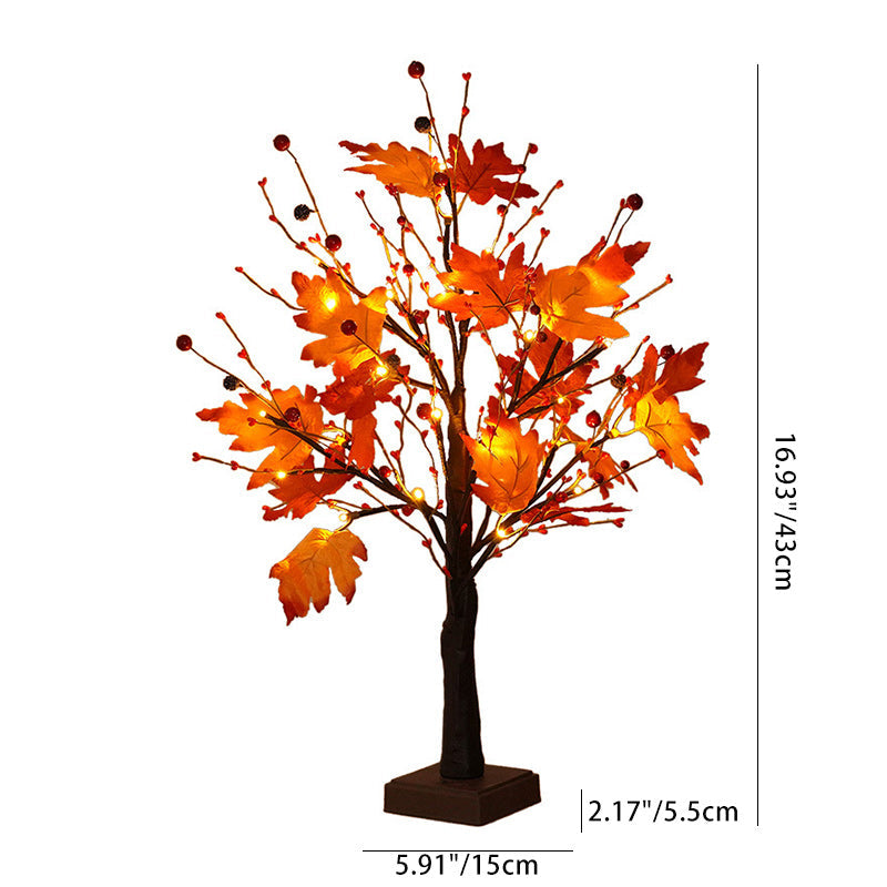 Contemporary Scandinavian Tree Maple Leaf LED Table Lamp for Bedroom