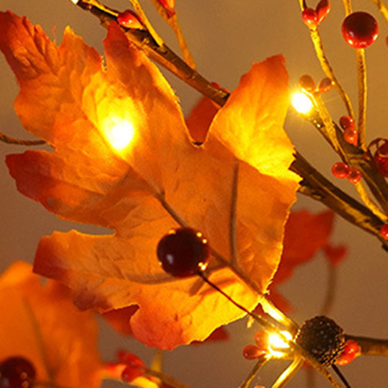 Contemporary Scandinavian Tree Maple Leaf LED Table Lamp for Bedroom