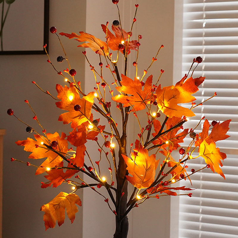 Contemporary Scandinavian Tree Maple Leaf LED Table Lamp for Bedroom