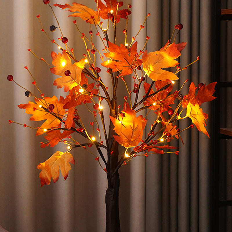 Contemporary Scandinavian Tree Maple Leaf LED Table Lamp for Bedroom