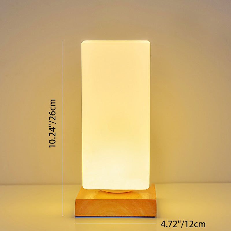 Contemporary Scandinavian Rectangular Cylinder LED Table Lamp for Bedroom