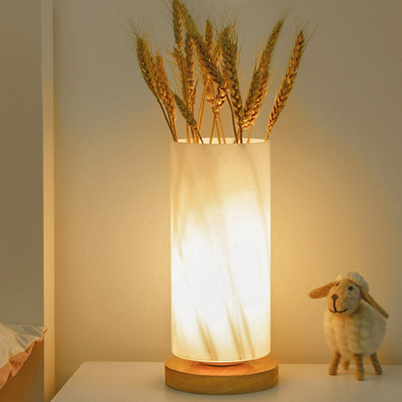 Contemporary Scandinavian Rectangular Cylinder LED Table Lamp for Bedroom